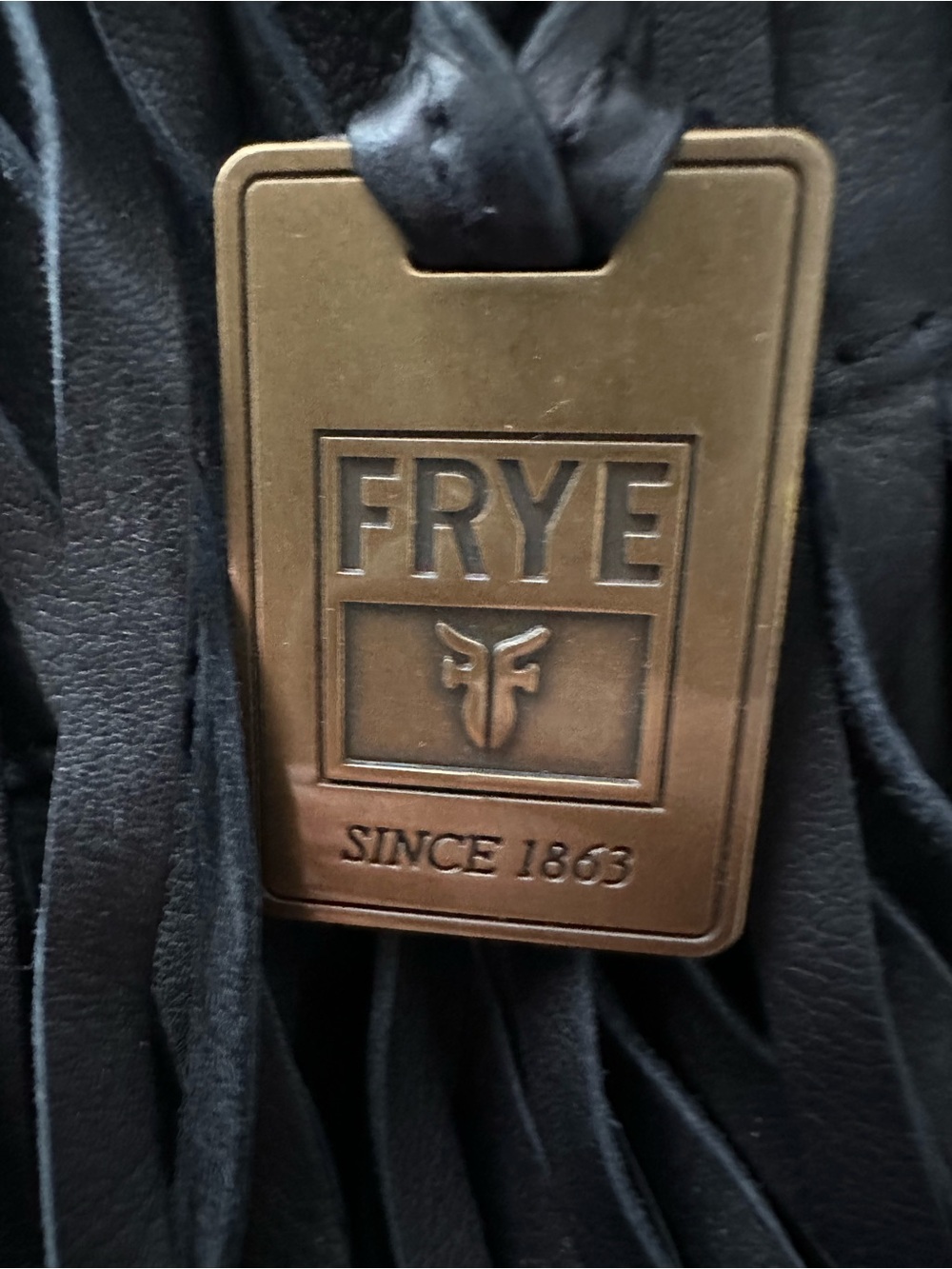 Frye Black Leather Fringe Shoulder Bag - Picture 3 of 10